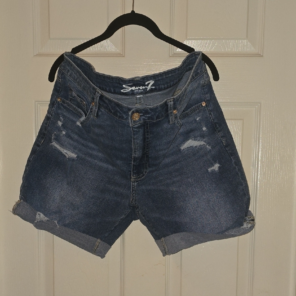 Seven7‎ Women's Dark Wash Jean Shorts